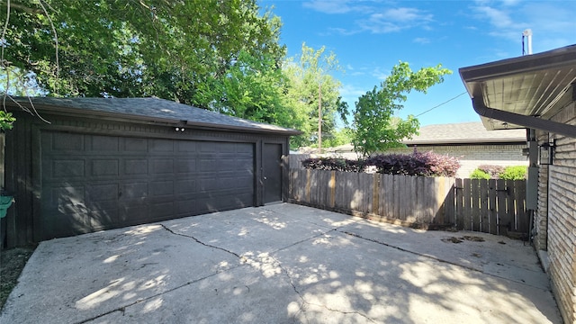 view of garage