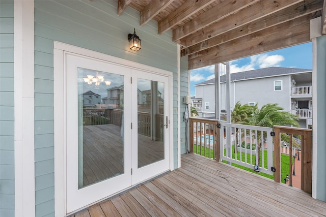 deck with french doors