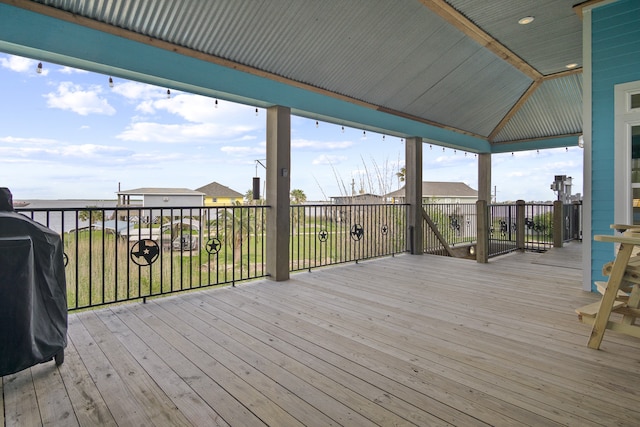 deck featuring grilling area