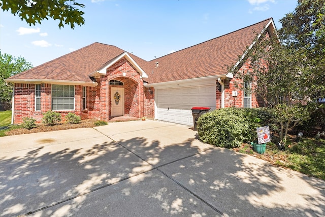 view of front of house with a garage