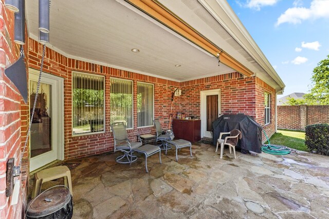 view of patio / terrace with area for grilling