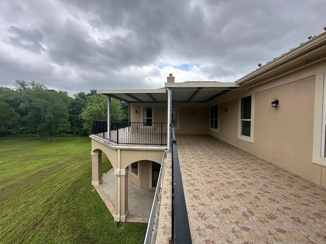 view of terrace featuring a balcony