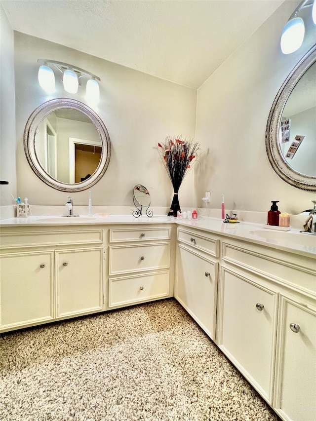 bathroom with dual bowl vanity