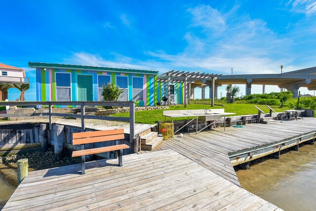 dock area with a pergola