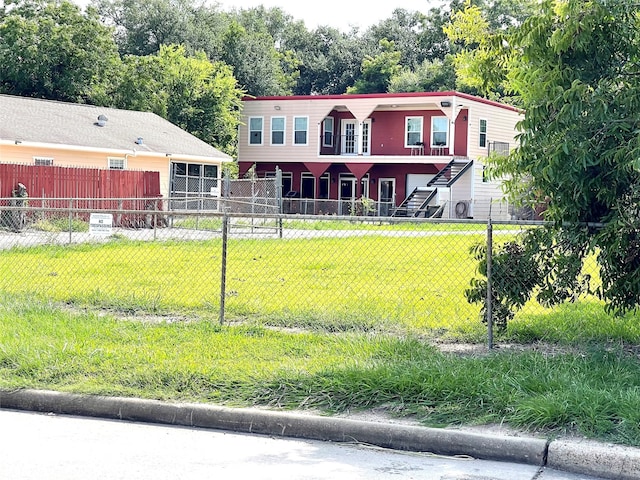 view of front of home with a front yard