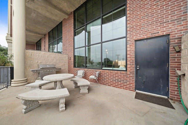 view of patio featuring grilling area