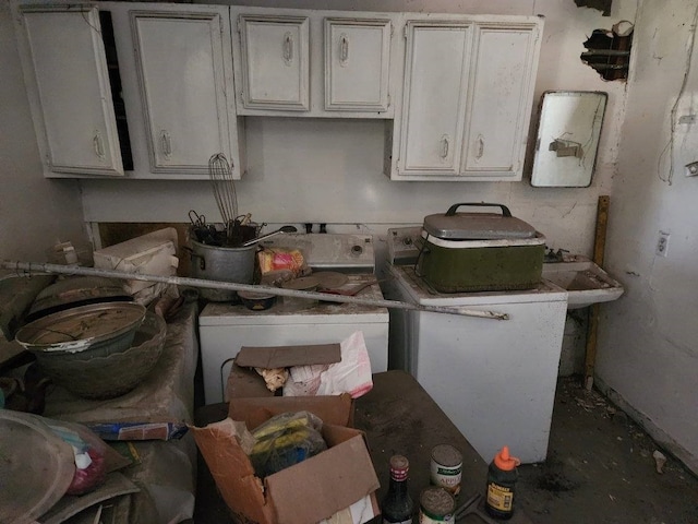 kitchen with white cabinetry