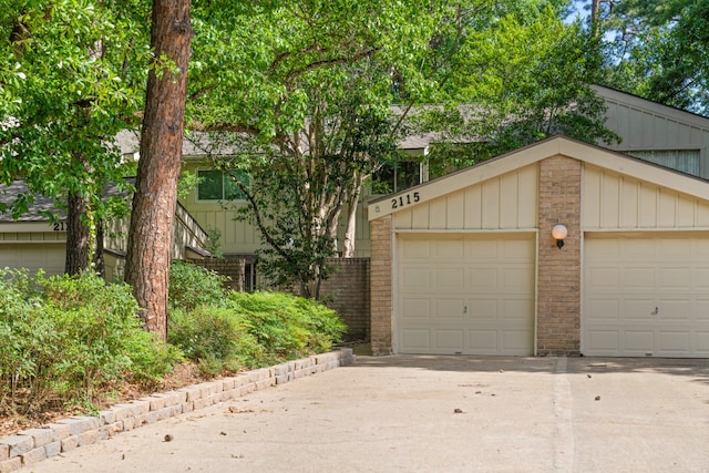 view of garage