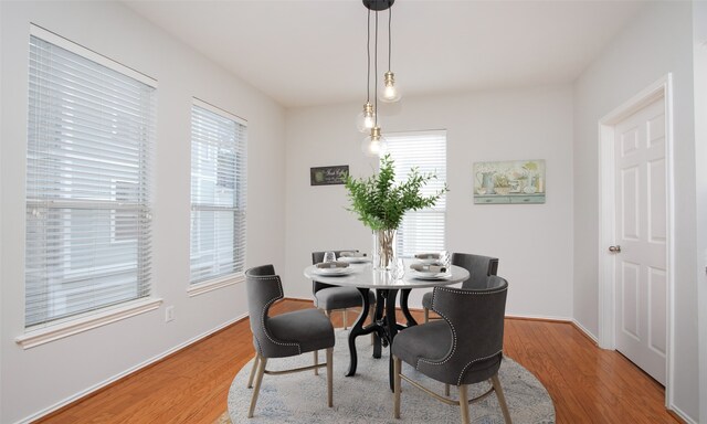 office with hardwood / wood-style flooring