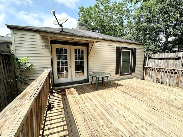 deck with french doors