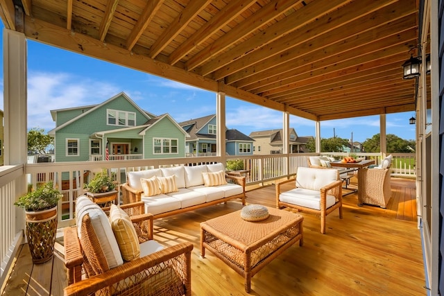 exterior space featuring outdoor lounge area