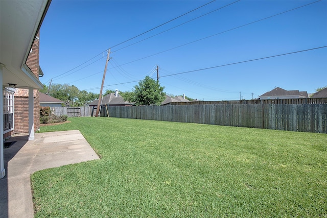 view of yard with a patio area