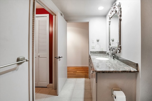 bathroom featuring vanity and tile patterned floors