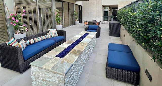 view of patio with an outdoor living space