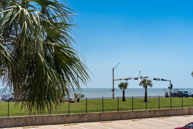 view of road featuring a water view