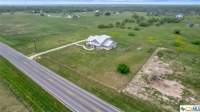 drone / aerial view featuring a rural view