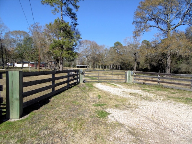 view of yard featuring a rural view