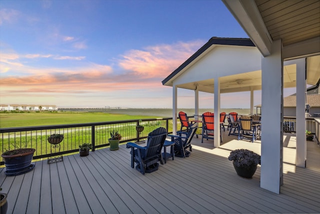 view of deck at dusk