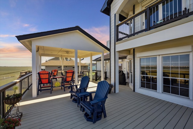 view of deck at dusk