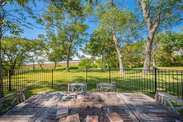 view of terrace with a wooden deck