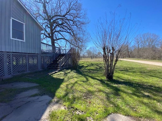 view of yard featuring a deck