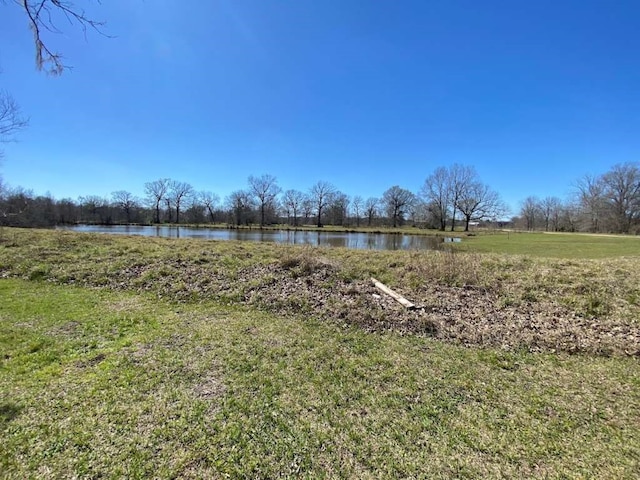 view of yard featuring a water view