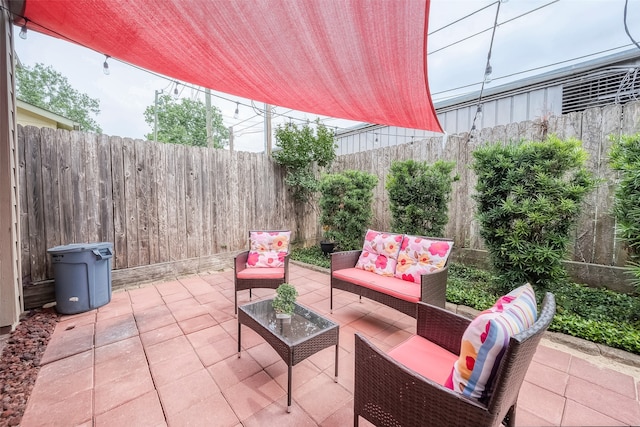 view of patio with an outdoor hangout area