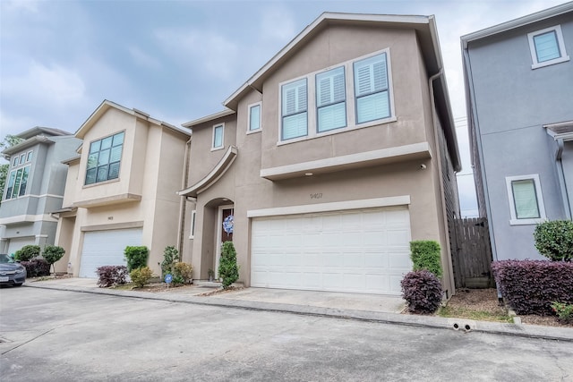 view of property with a garage