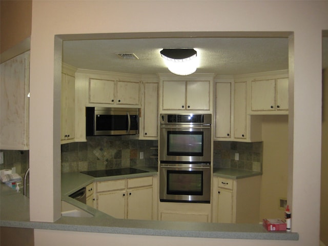 kitchen featuring tasteful backsplash and stainless steel appliances