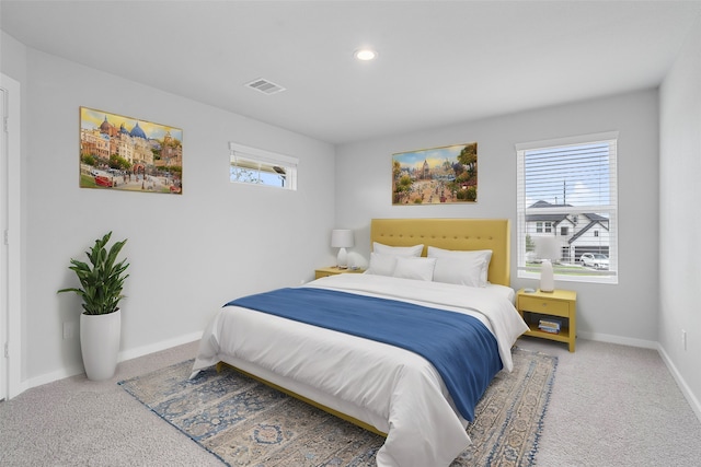 bedroom featuring carpet