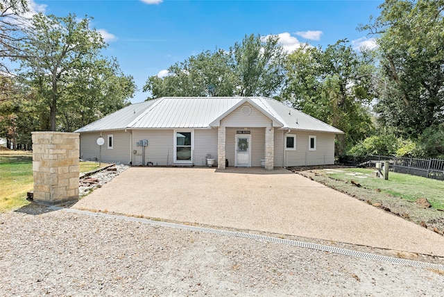 view of single story home