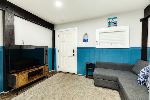 living room featuring hardwood / wood-style flooring