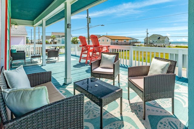 deck featuring an outdoor hangout area