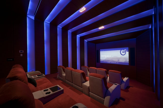 view of carpeted cinema