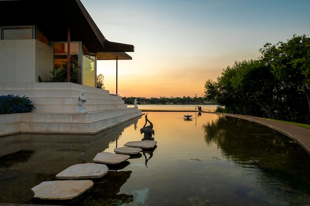 property view of water with a boat dock