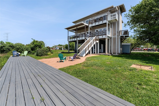 deck featuring a yard