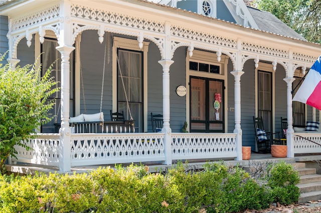 view of front of property with covered porch