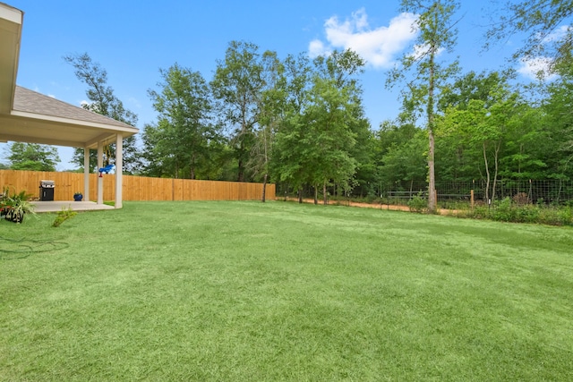 view of yard with a patio