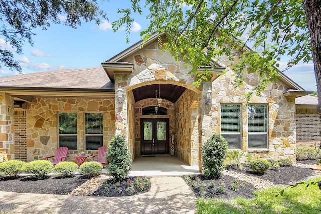 entrance to property with french doors