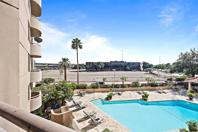 view of pool with a patio