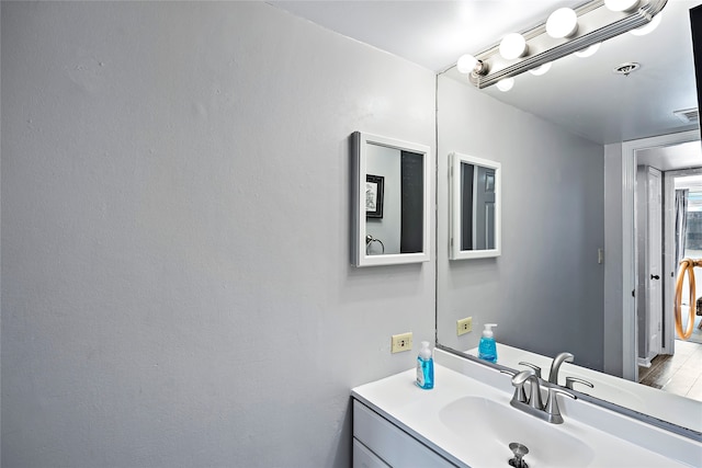 bathroom with oversized vanity