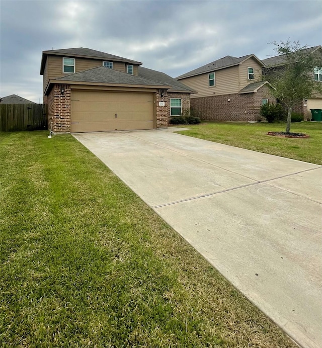 view of front facade with a front lawn