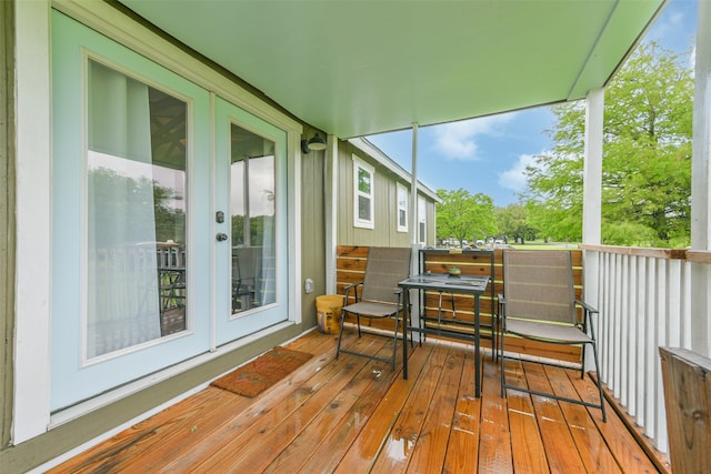 deck featuring french doors