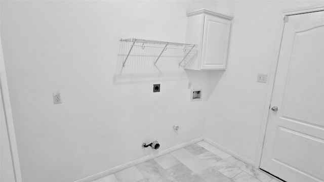 laundry room with hookup for a gas dryer, washer hookup, and electric dryer hookup