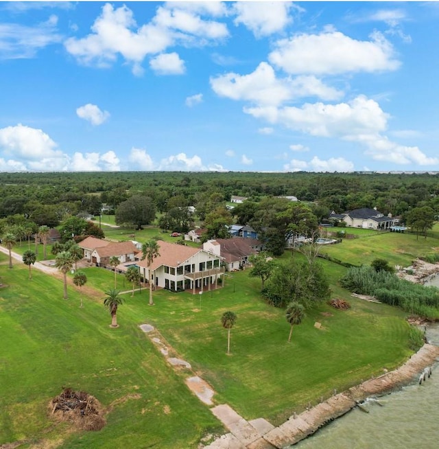 aerial view featuring a view of trees