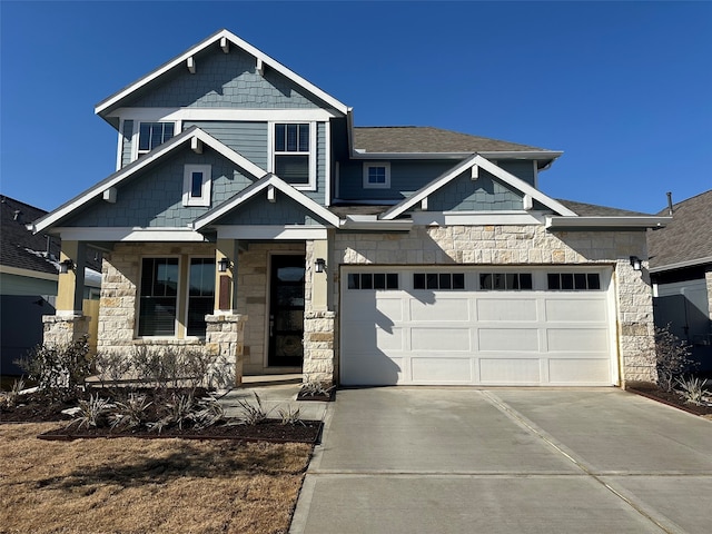 craftsman-style house featuring a garage