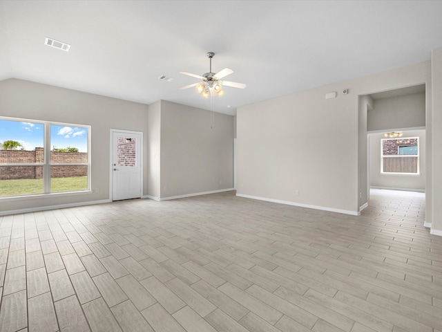 interior space featuring ceiling fan and light hardwood / wood-style floors