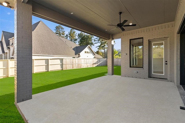 view of patio / terrace with ceiling fan