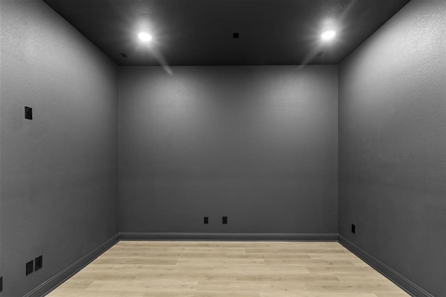 empty room with light hardwood / wood-style floors