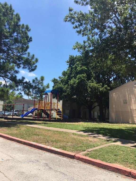 view of yard with a playground